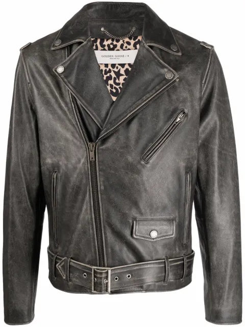 Golden Goose leather biker jacket
