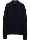 Prada cable-knit polo sweater