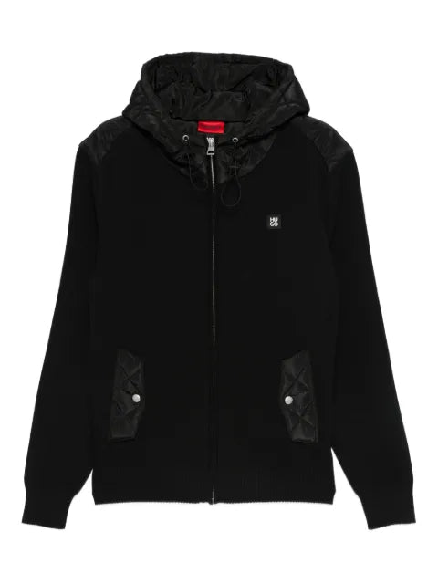 HUGO quilted-pockets hooded jacket