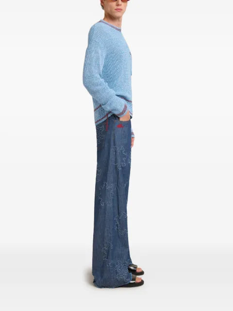 Marni mouliné cotton T-shirt with Marni Mending