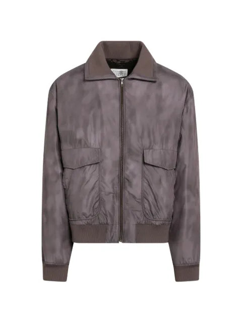 MM6 Maison Margiela zip-up ribbed-trim jacket