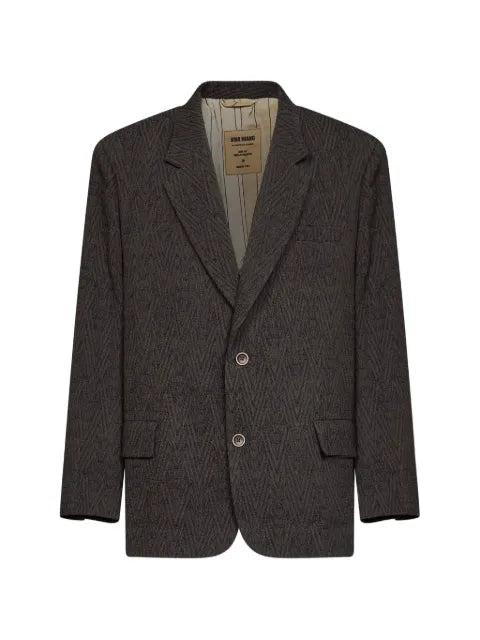 Uma Wang chevron-pattern single-breasted blazer