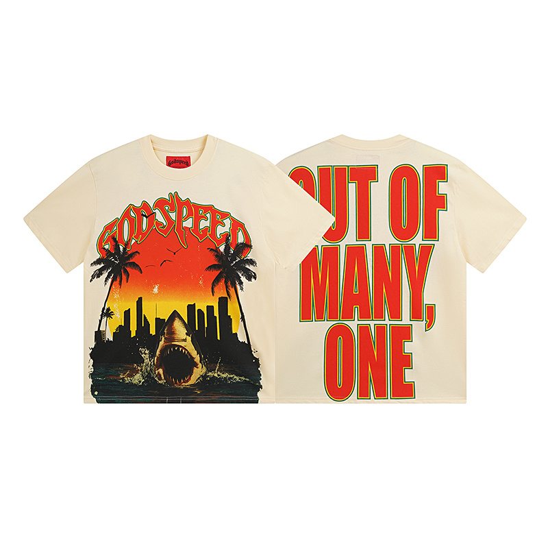 Godspeed Shark Sunset Graphic T-Shirt