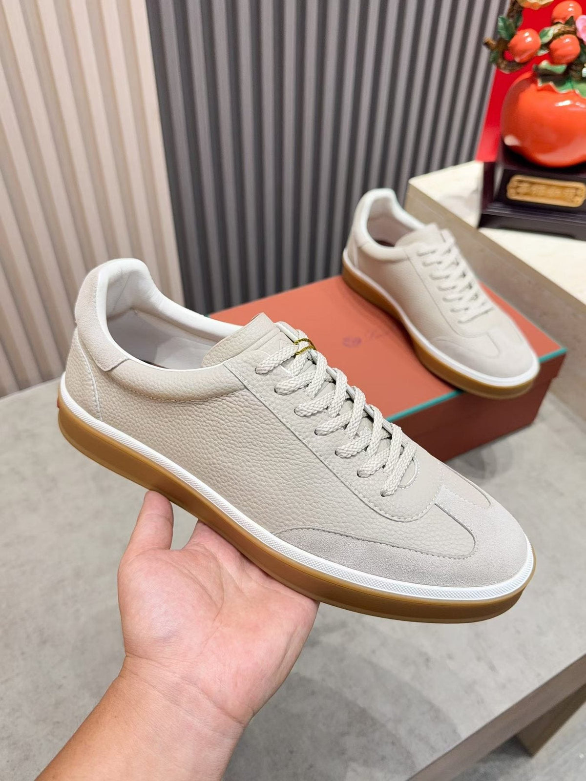 Paneled Low-Top Lace-Up Sneakers